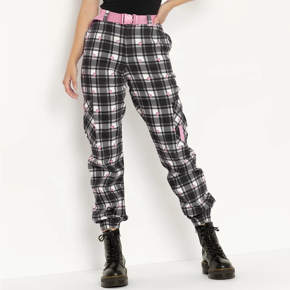 Blackmilk Tartan Heart Cargo Pants